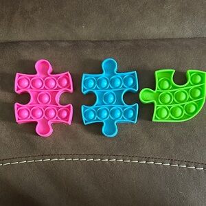 Colorful Puzzle Piece Pop It Fidget Toy Set